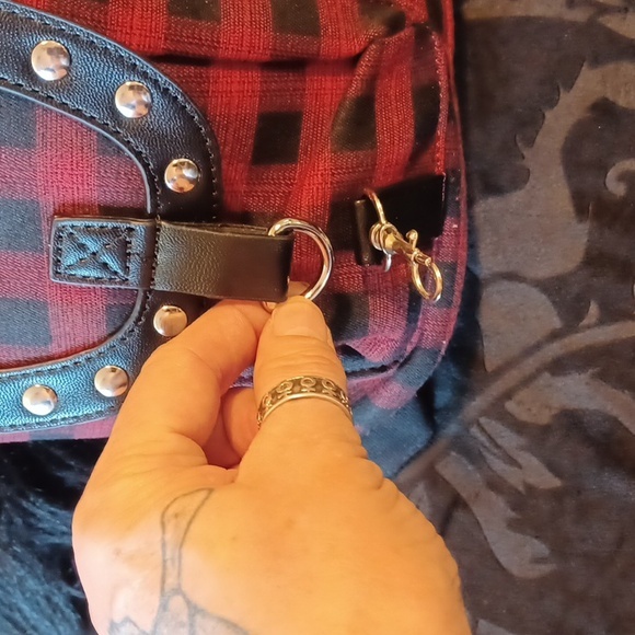 DOLLSKILL LOST QUEEN RED/BLACK TARTAN BACK PACK LOTS OF DETAIL LAST ONE SOLD OUT - Picture 2 of 12